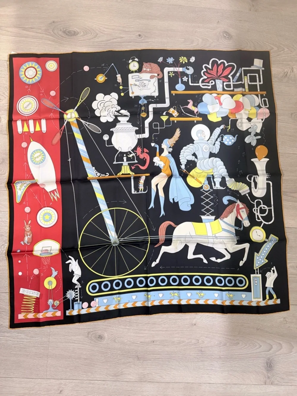 Hermes “tea for two” 90cm Carre Silk Scarf - Picture 1 of 8